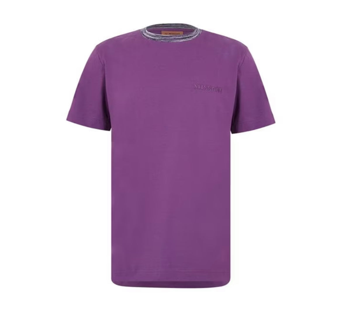 Missoni Collar Stripe T-Shirt - Purple